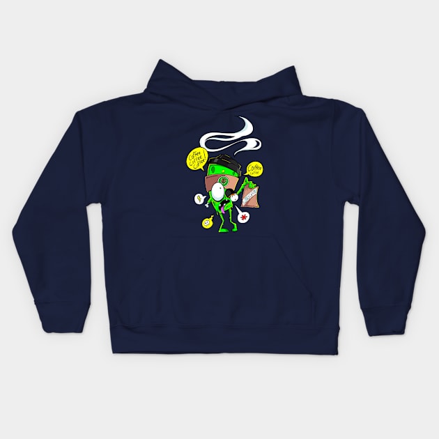 Coffee Zombie Kids Hoodie by santanafirpo